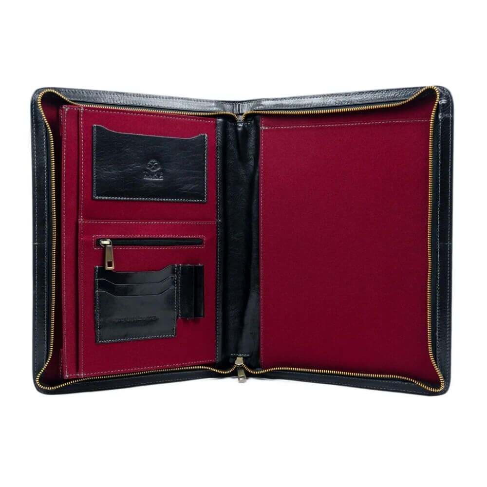 Leather A4 Documents Folder Organizer Black 1 1 - Leather Bags NZ