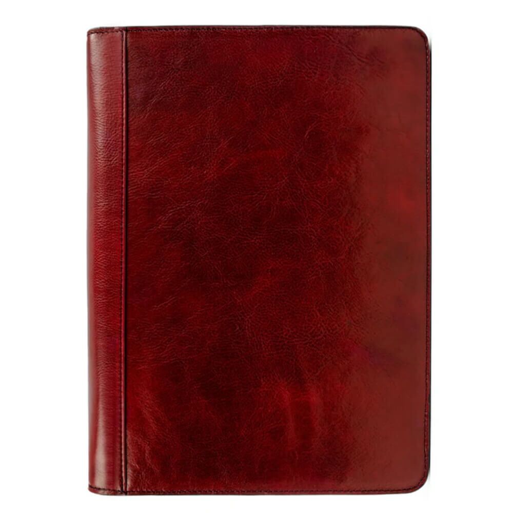 Leather A4 Documents Folder Organizer Red 2 - Leather Bags NZ