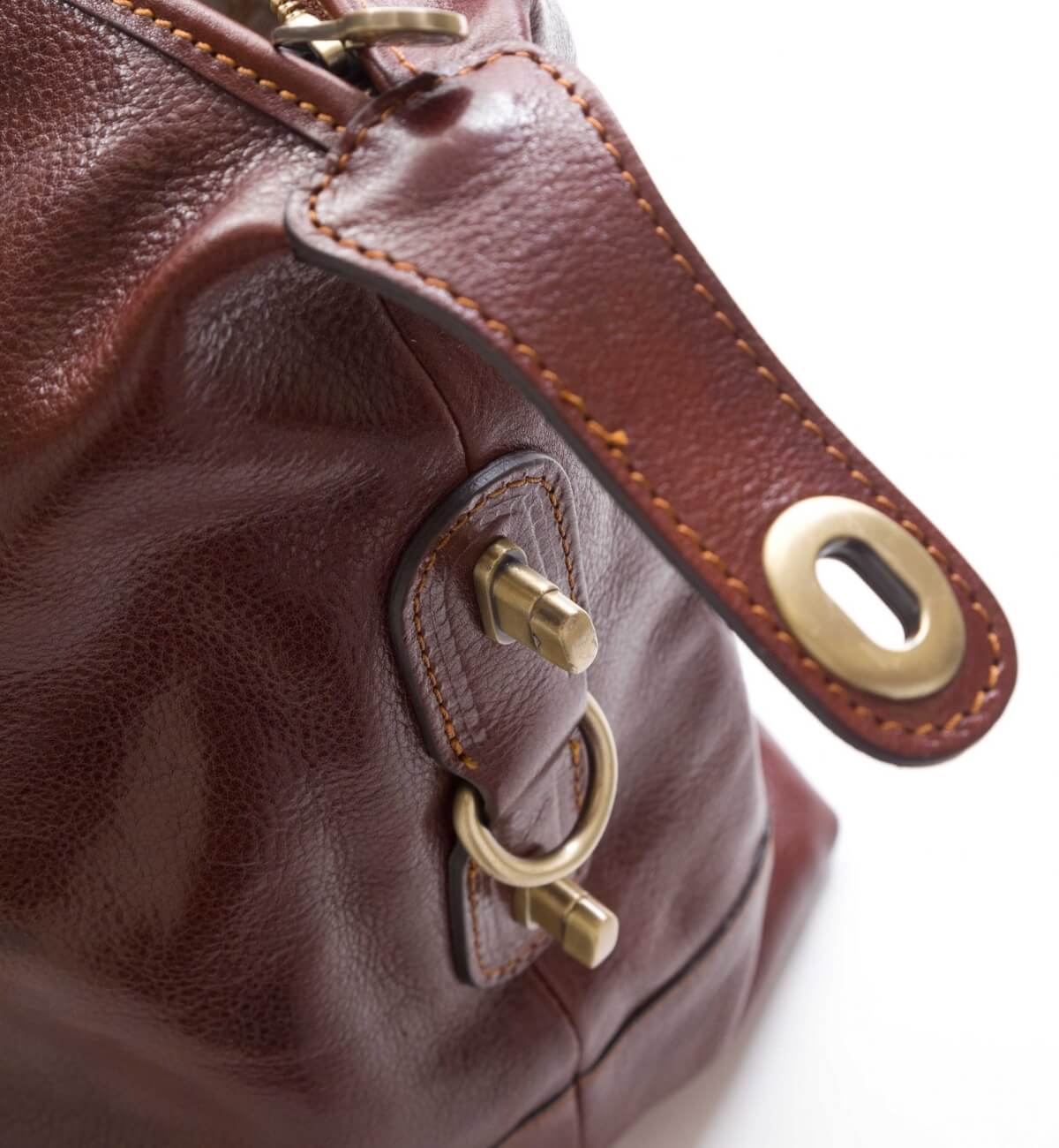 gio - brown - details - Leather Bags NZ