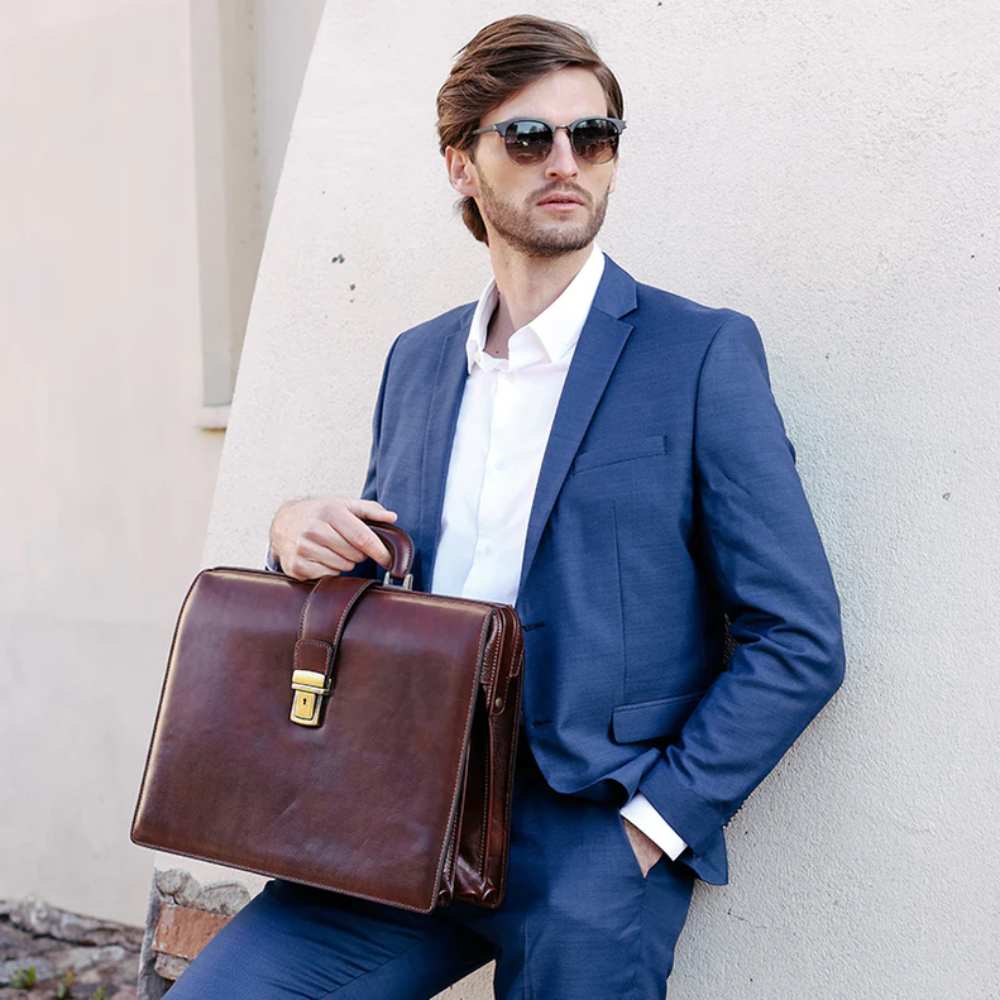 The Firm - Brown - Model - Leather Bags NZ