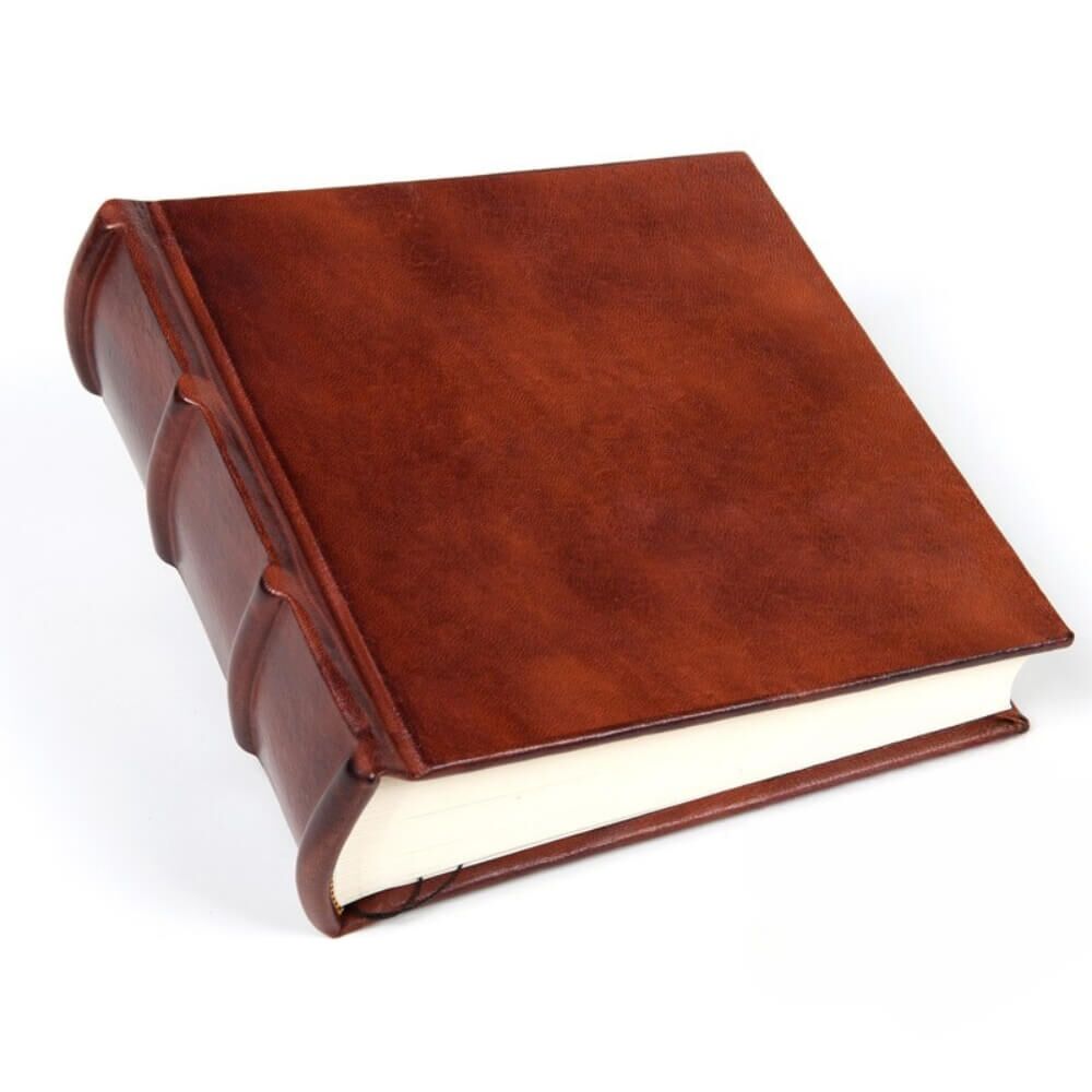 Leather photo album - brown 2 - Leather Bags NZ