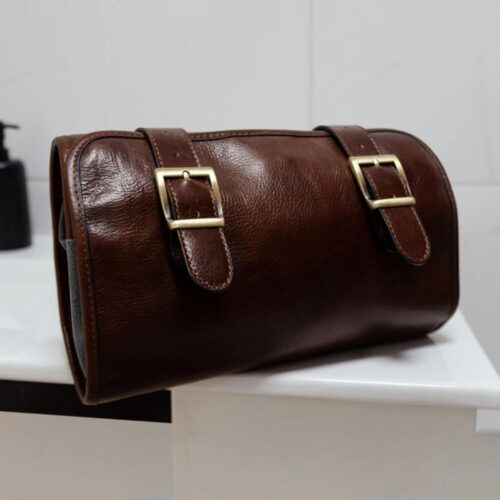 Leather Hanging Wash Bag Toiletry Bag